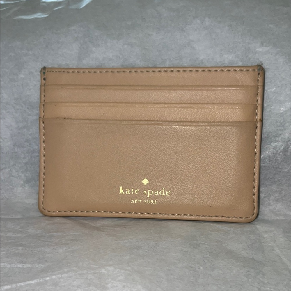 Kate Spade Blue Key Card Holder Textured Leather - Picture 2 of 6